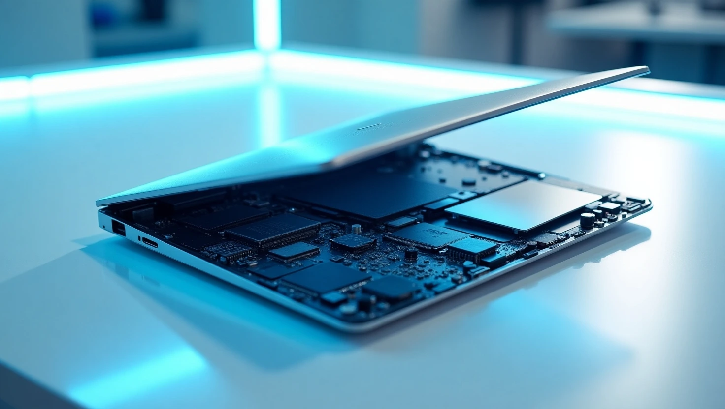 Detailaufnahme eines IT-Geräts – Technik und Digitalisierung